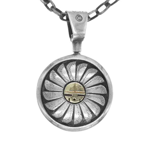 シェリルワッズワース HOPI ホピ族 14Kサンフェイス 両面 オーバーレイ ペンダントトップ シルバー系 ゴールド系【中古】