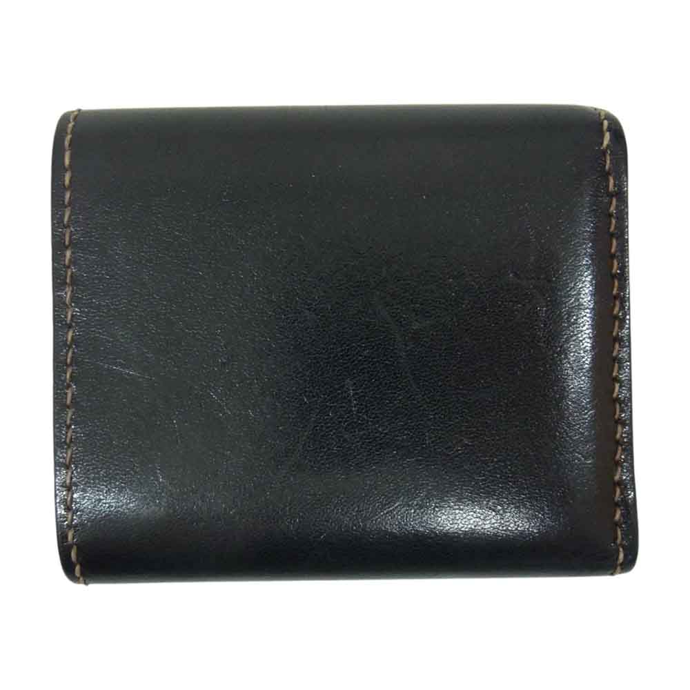 THE FLAT HEAD ザフラットヘッド FN-WSN3-4S MINI WALLET 多脂革 ミニ ウォレット 三つ折り財布 ブラック系【中古】