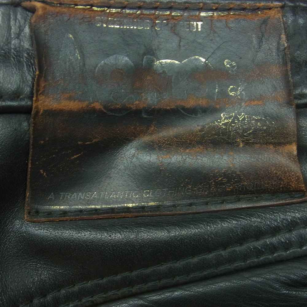 AERO LEATHER エアロレザー ステアハイド レザー パンツ ブラック系 32【中古】