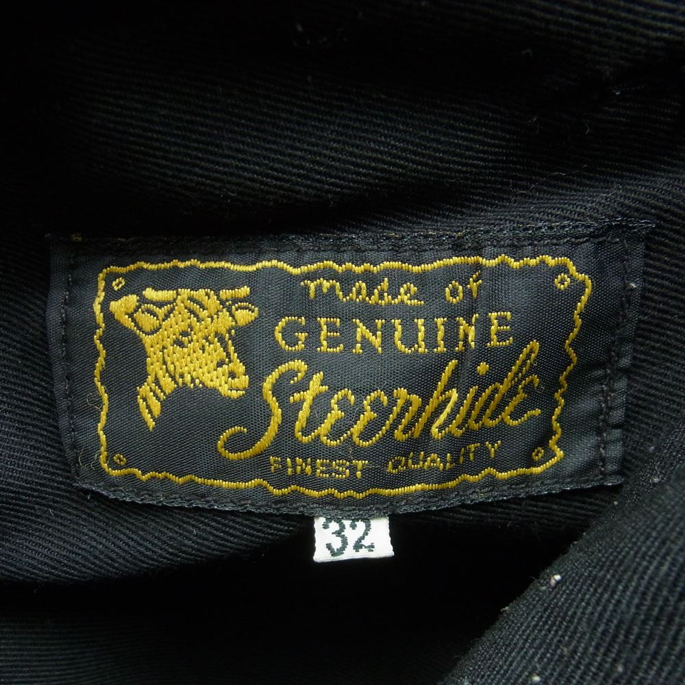 AERO LEATHER エアロレザー ステアハイド レザー パンツ ブラック系 32【中古】