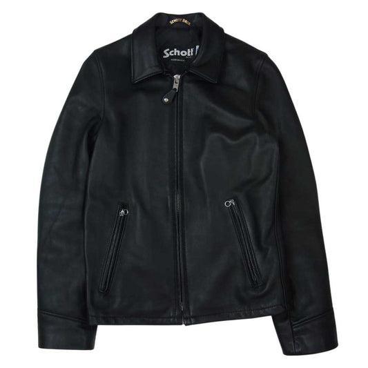 schott ショット 223US lamb leather ラムレザー TRUCKER トラッカー シングル  ブラック系 34【中古】