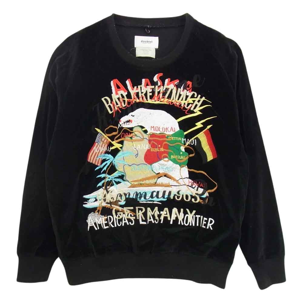 ダブレット CHAOS EMBROIDERY PULLOVER 刺繍 プルオーバー ブラック系 M【中古】