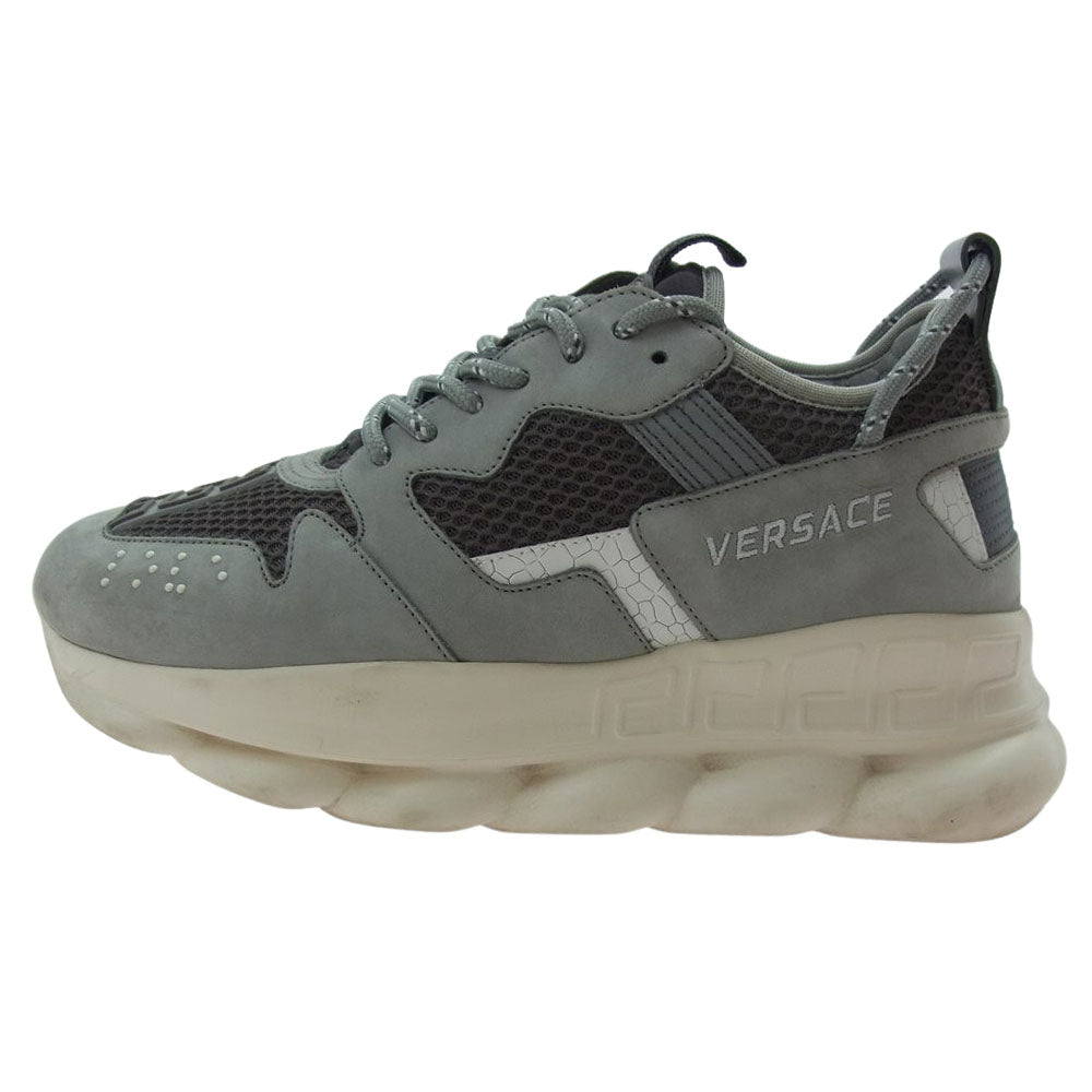 VERSACE ヴェルサーチ REACTION チェーンリアクション スニーカー グレー系 41【中古】