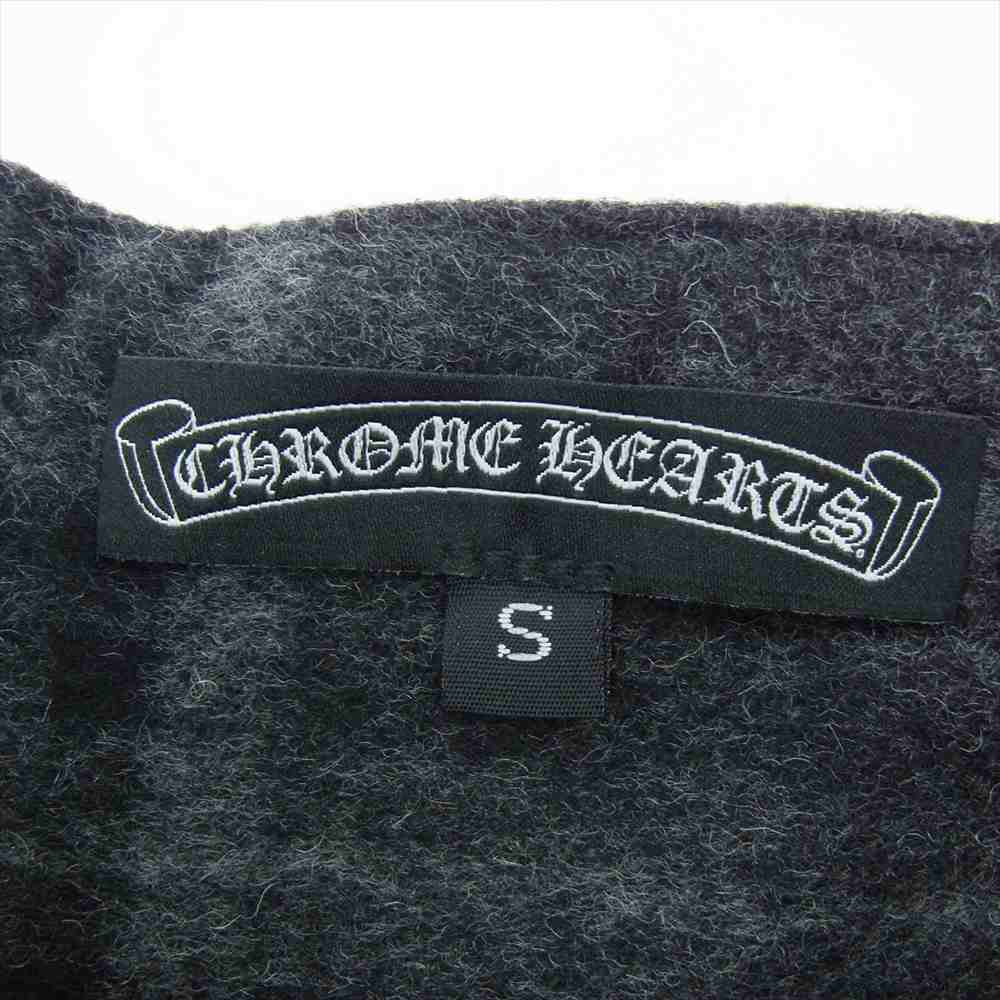 CHROME HEARTS クロムハーツ（原本無） 国内正規品 ピラミッドスタッズ ダガージップ ウール チェック スカート グレー系【中古】