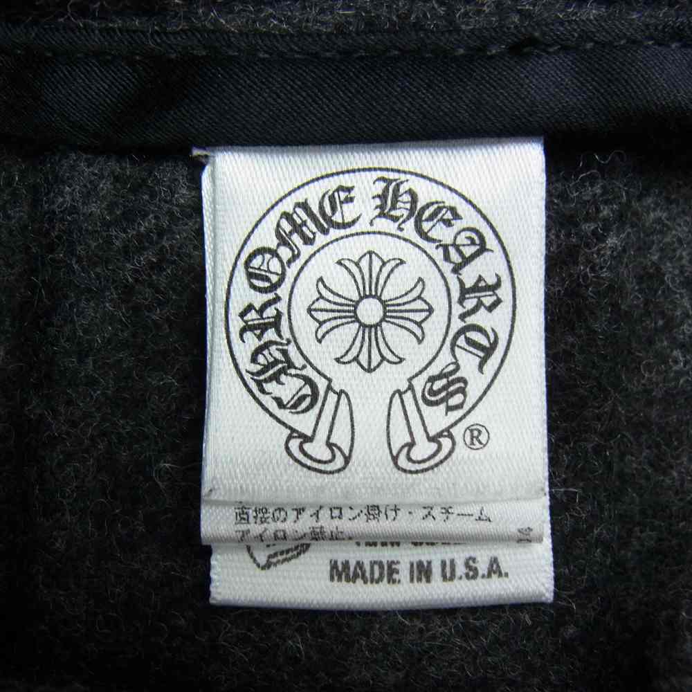 CHROME HEARTS クロムハーツ（原本無） 国内正規品 ピラミッドスタッズ ダガージップ ウール チェック スカート グレー系【中古】