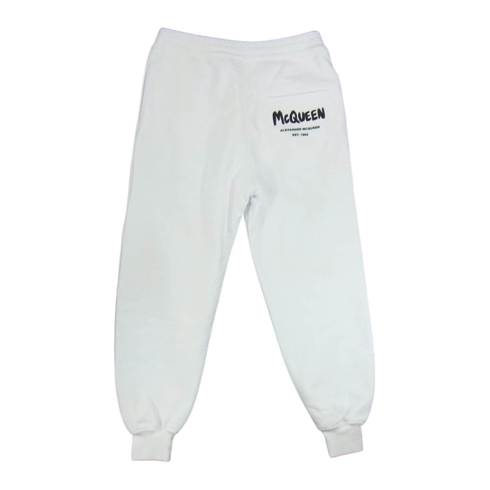 Alexander McQueen アレキサンダーマックイーン 658545 QZAD5-0520 グラフィティ ロゴプリント ジョガー スウェット パンツ ホワイト系 38【美品】【中古】