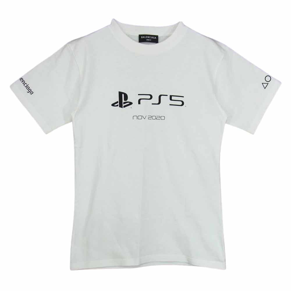 BALENCIAGA バレンシアガ 21AW 661705 PlayStation 5 PS5 Tシャツ 半袖 レディース ホワイト ホワイト系 XS【極上美品】【中古】