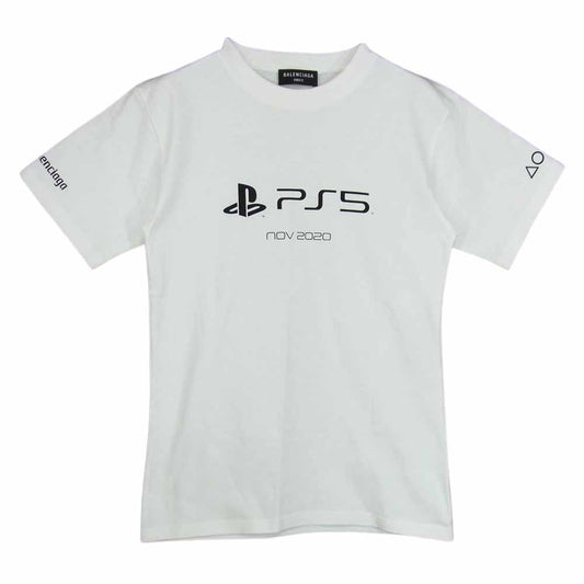 BALENCIAGA バレンシアガ 21AW 661705 PlayStation 5 PS5 Tシャツ 半袖 レディース ホワイト ホワイト系 XS【極上美品】【中古】