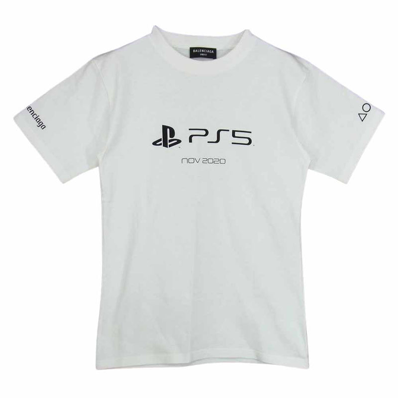 BALENCIAGA バレンシアガ 21AW 661705 PlayStation 5 PS5 Tシャツ 半袖 レディース ホワイト ホワイト系 XS【極上美品】【中古】