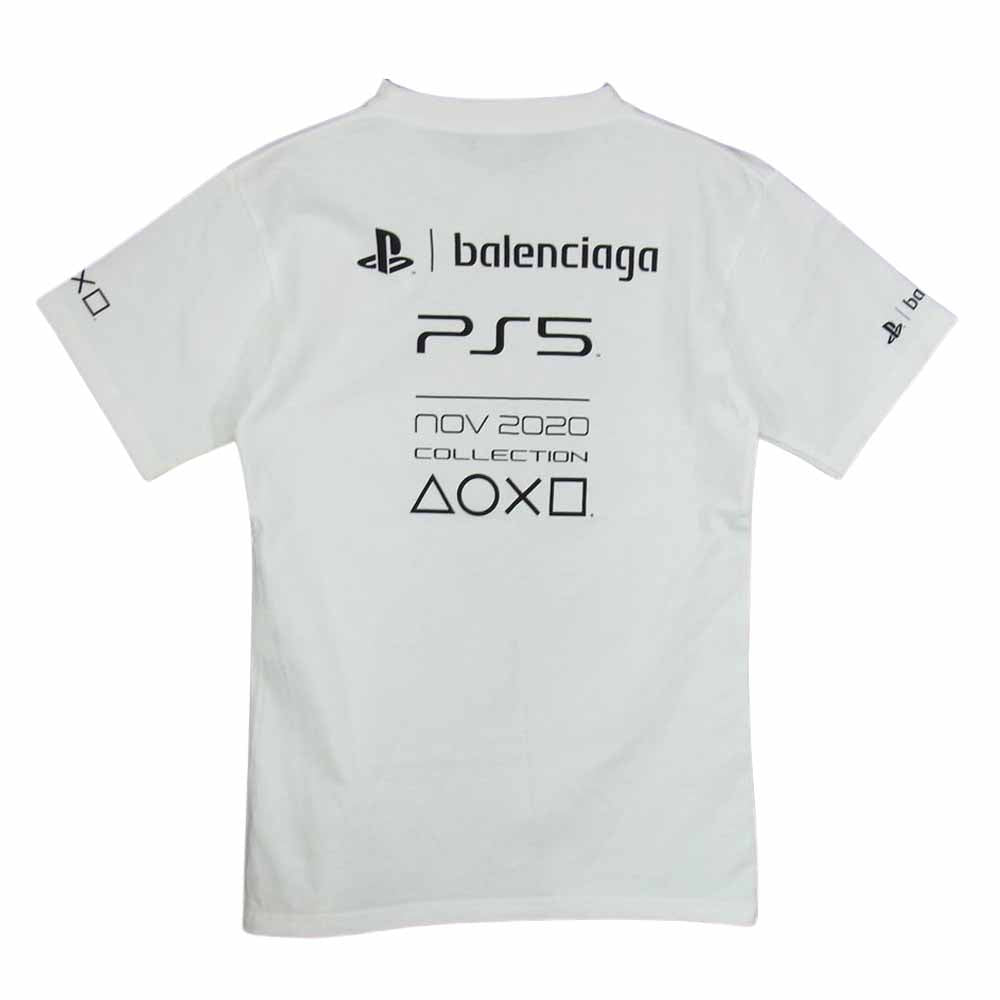 BALENCIAGA バレンシアガ 21AW 661705 PlayStation 5 PS5 Tシャツ 半袖 レディース ホワイト ホワイト系 XS【極上美品】【中古】