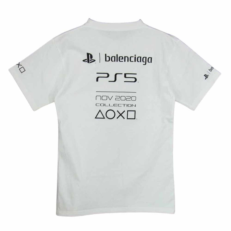 BALENCIAGA バレンシアガ 21AW 661705 PlayStation 5 PS5 Tシャツ 半袖 レディース ホワイト ホワイト系 XS【極上美品】【中古】