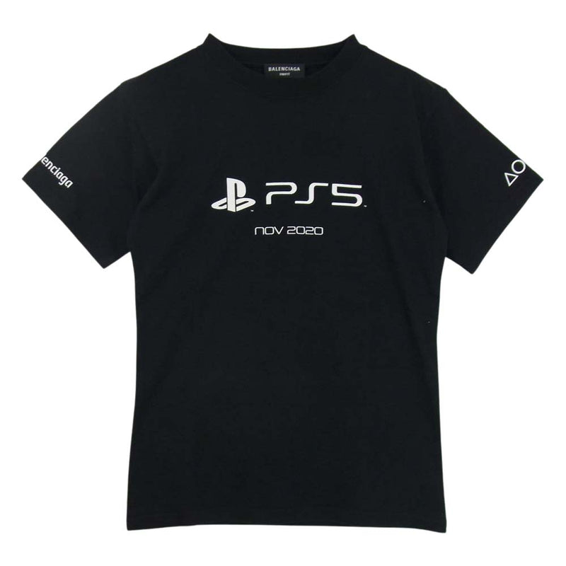 BALENCIAGA バレンシアガ 21AW 661705 PlayStation 5 PS5 Tシャツ 半袖 レディース ブラック ブラック系 XS【極上美品】【中古】