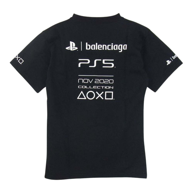 BALENCIAGA バレンシアガ 21AW 661705 PlayStation 5 PS5 Tシャツ 半袖 レディース ブラック ブラック系 XS【極上美品】【中古】