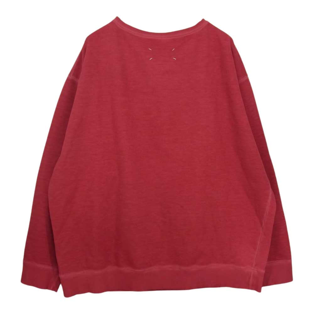 MAISON MARGIELA メゾンマルジェラ 10ライン 国内正規品 S50GU0160 カレンダーロゴプリント オーバーサイズ クルーネック スウェット レッド系 50【新古品】【未使用】【中古】