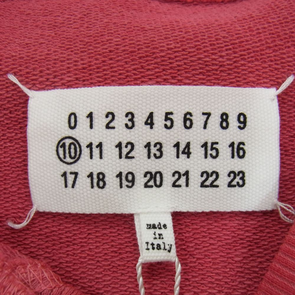MAISON MARGIELA メゾンマルジェラ 10ライン 国内正規品 S50GU0160 カレンダーロゴプリント オーバーサイズ クルーネック スウェット レッド系 50【新古品】【未使用】【中古】