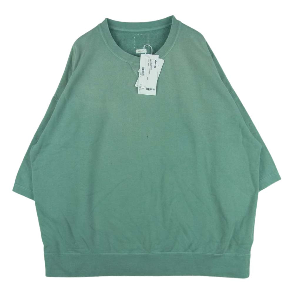 VISVIM ビズビム 0122105010013 AMPLUS SWEAT S/S CRASH アンプラス スウェット 日本製 ライトグリーン系 4【美品】【中古】