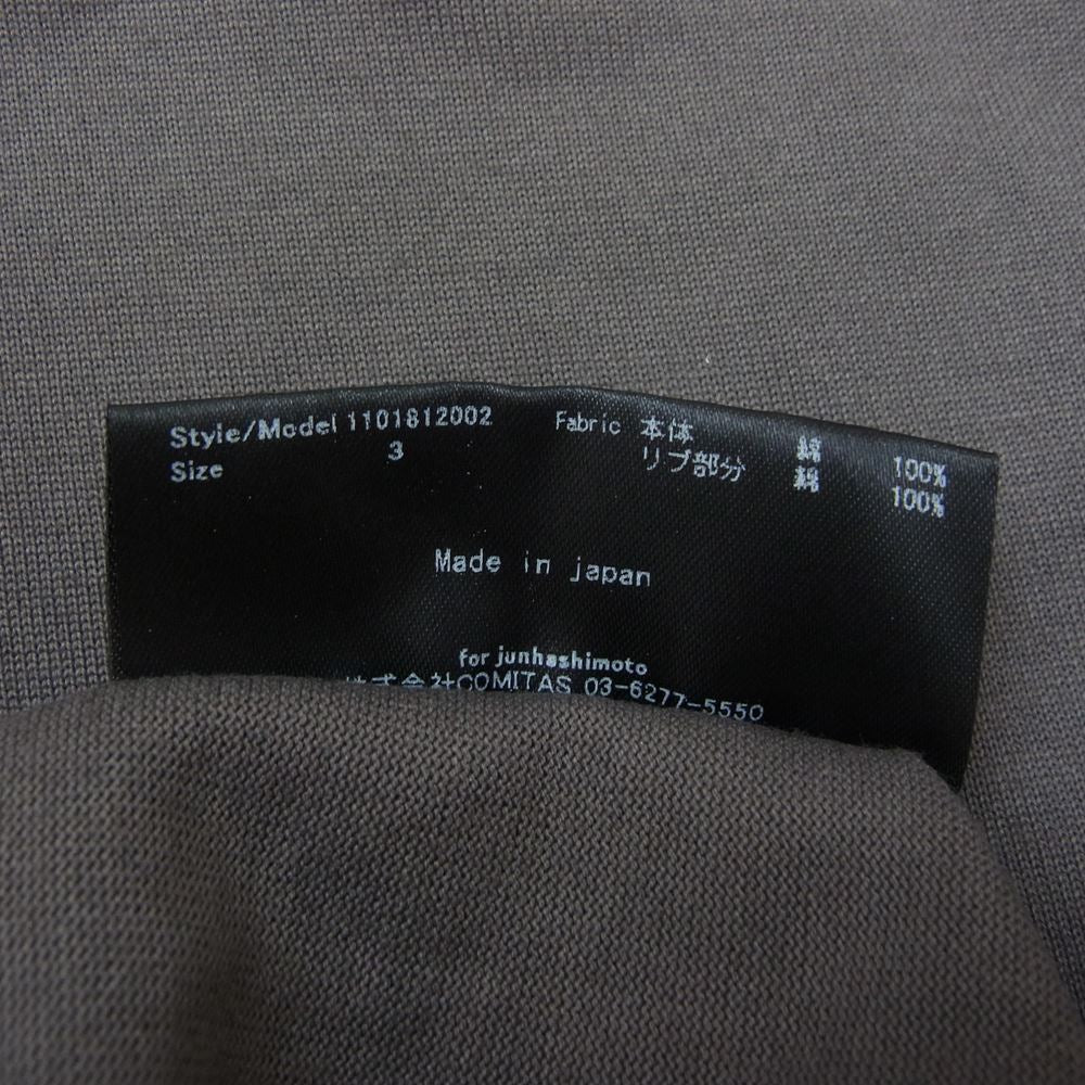 junhashimoto ジュンハシモト 1101812002 SERIBU PACK TEE セリブ パック Tシャツ チャコール系 3【美品】【中古】