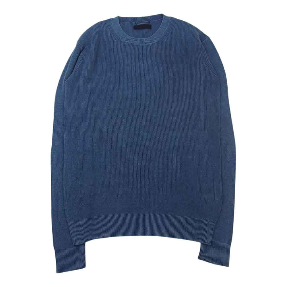 junhashimoto ジュンハシモト 1091910006 CREW NECK KNIT サンドブラスト加工 クルーネック ニット ネイビー系 3【中古】