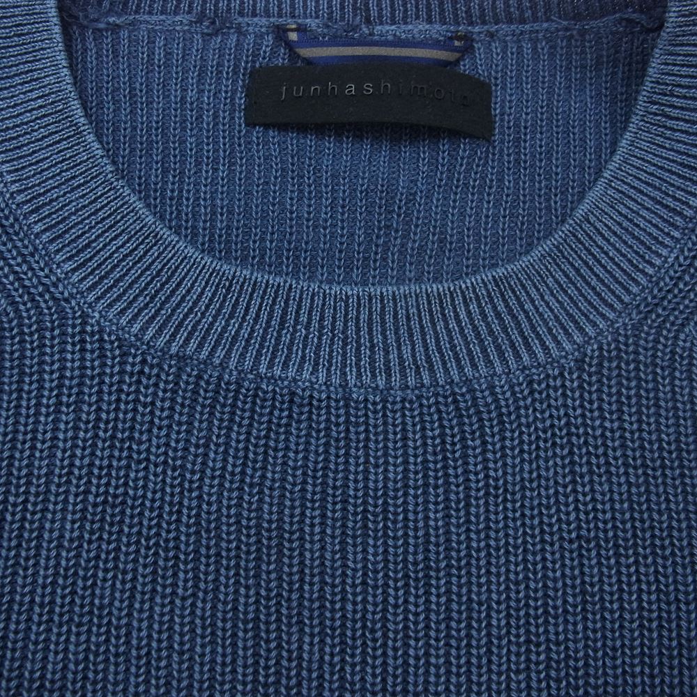 junhashimoto ジュンハシモト 1091910006 CREW NECK KNIT サンドブラスト加工 クルーネック ニット ネイビー系 3【中古】