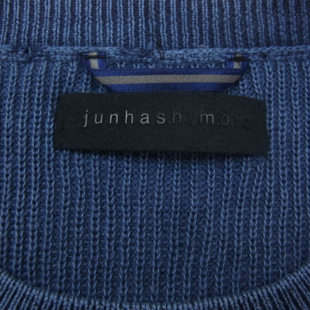 junhashimoto ジュンハシモト 1091910006 CREW NECK KNIT サンドブラスト加工 クルーネック ニット ネイビー系 3【中古】