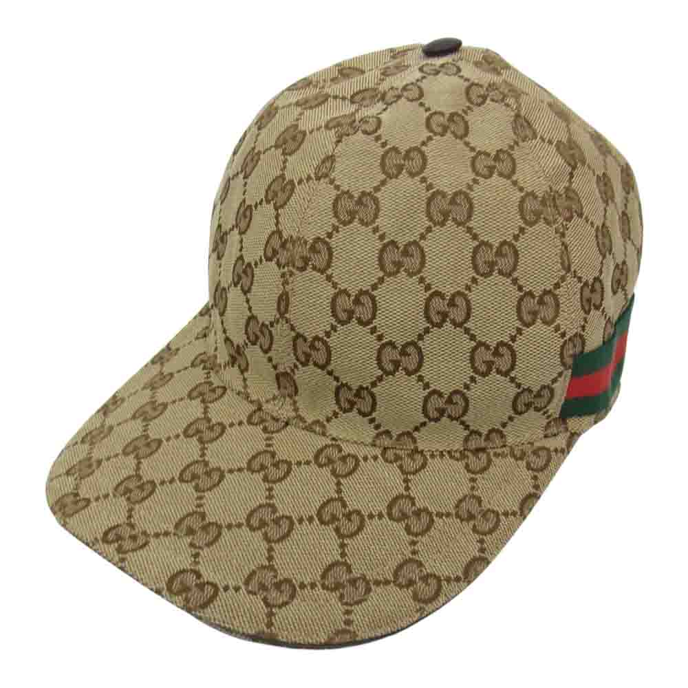 GUCCI グッチ 200035 オリジナル GG キャンバス ベースボール キャップ CAP ベージュ系【美品】【中古】