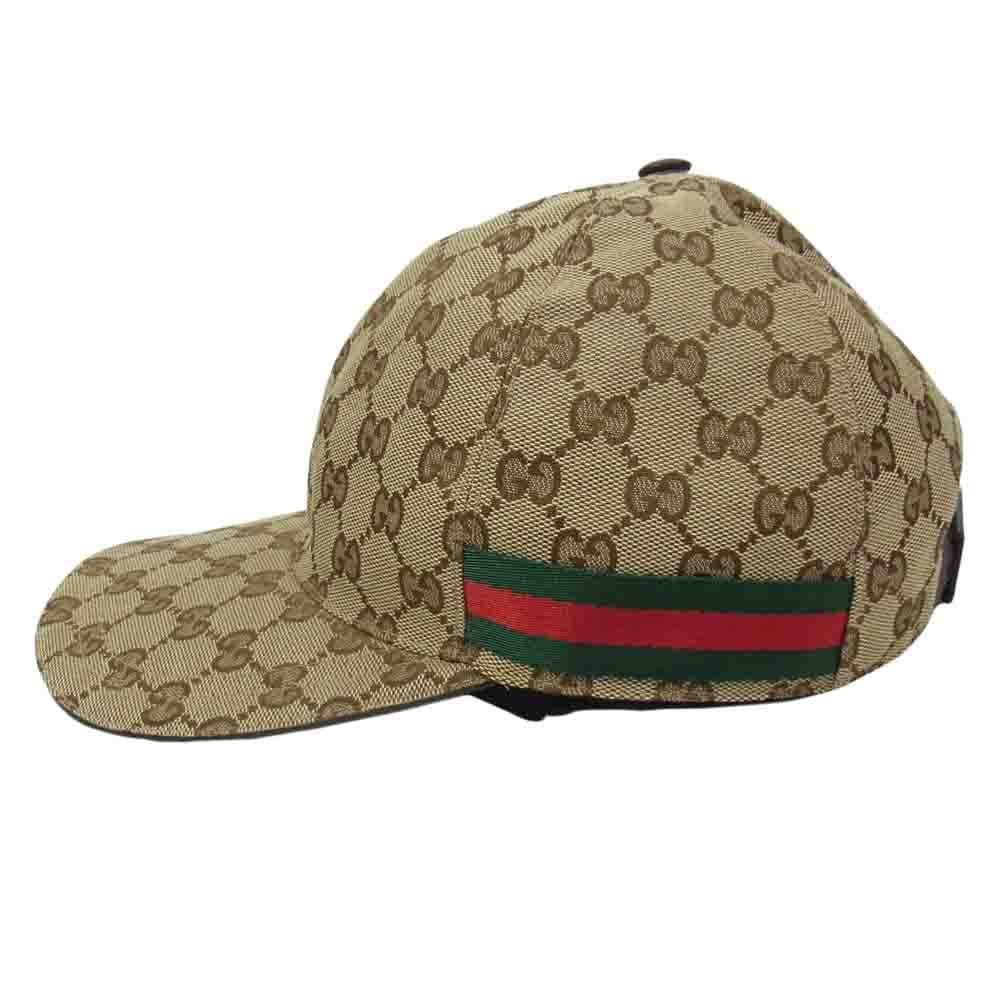 GUCCI グッチ 200035 オリジナル GG キャンバス ベースボール キャップ CAP ベージュ系【美品】【中古】