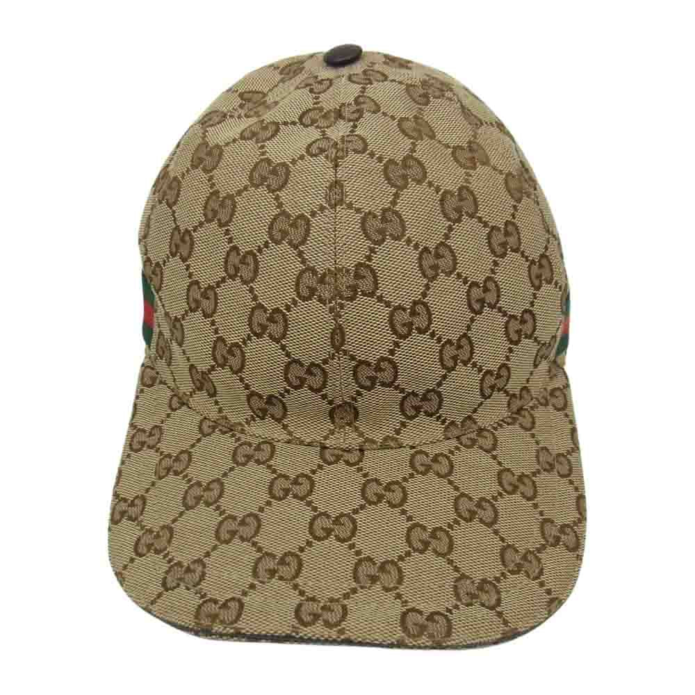 GUCCI グッチ 200035 オリジナル GG キャンバス ベースボール キャップ CAP ベージュ系【美品】【中古】