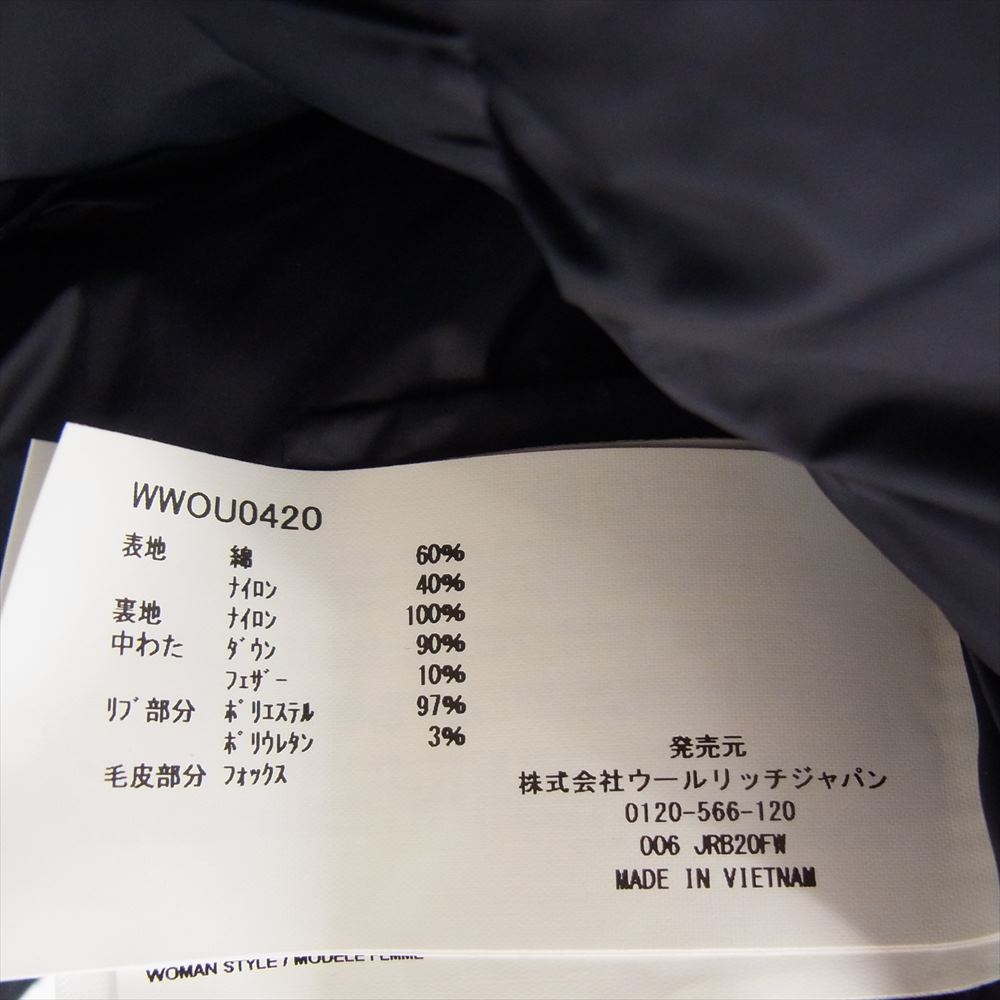 WOOLRICH ウールリッチ WWOU0420 国内正規品 KEYSTONE PARKA キーストーン パーカ ダウンジャケット ダークネイビー系 XS【美品】【中古】