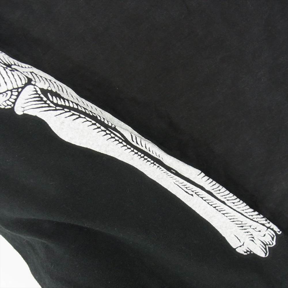 SASQUATCHfabrix. サスクワァッチファブリックス 11AW-CSL-001 リネンシルク切替 BONEアームプリント 長袖カットソー ブラック系 M【中古】