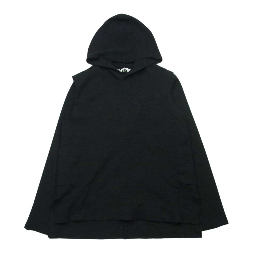 SUNSEA サンシー 15AW SNS-15A29 3WAY レイヤード ドッキング パーカー ウール 日本製 ブラック系 ダークグレー系 2【中古】