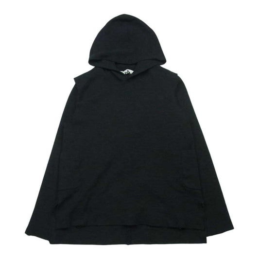 SUNSEA サンシー 15AW SNS-15A29 3WAY レイヤード ドッキング パーカー ウール 日本製 ブラック系 ダークグレー系 2【中古】