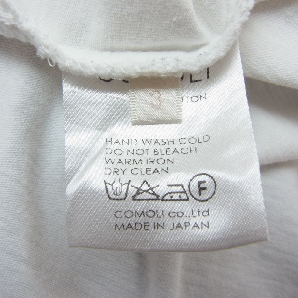 COMOLI コモリ I01-05004 ボートネック ポケット付き 長袖 Tシャツ ホワイト系【中古】