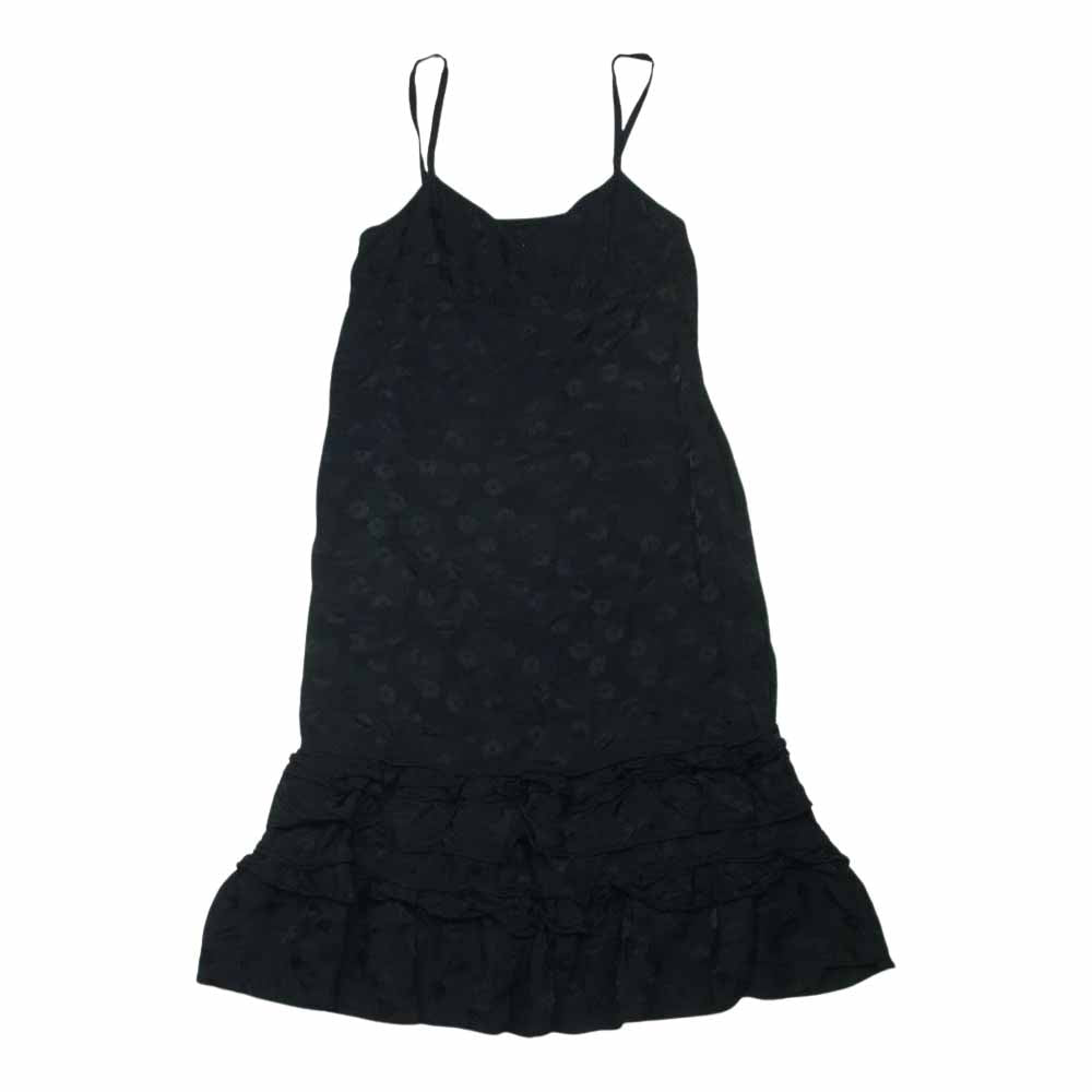 tricot COMME des GARCONS トリココムデギャルソン AD2006 TR-A012 フラワードット柄 レーヨン フリル ワンピース ブラック系【中古】