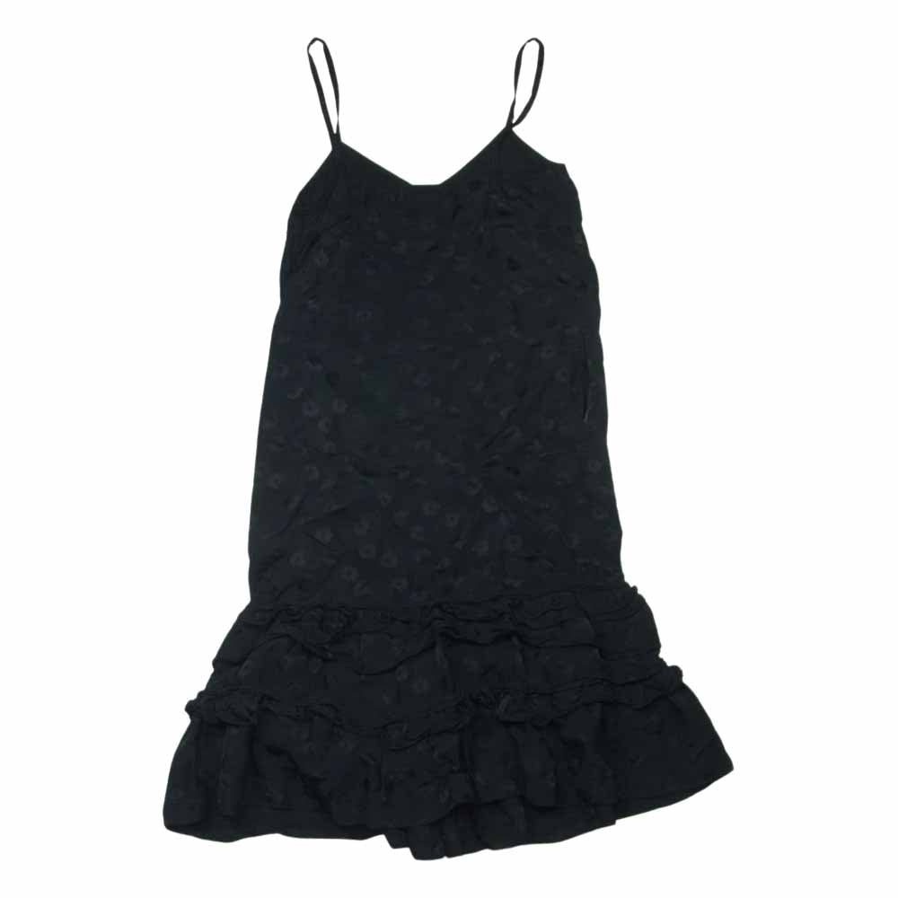 tricot COMME des GARCONS トリココムデギャルソン AD2006 TR-A012 フラワードット柄 レーヨン フリル ワンピース ブラック系【中古】