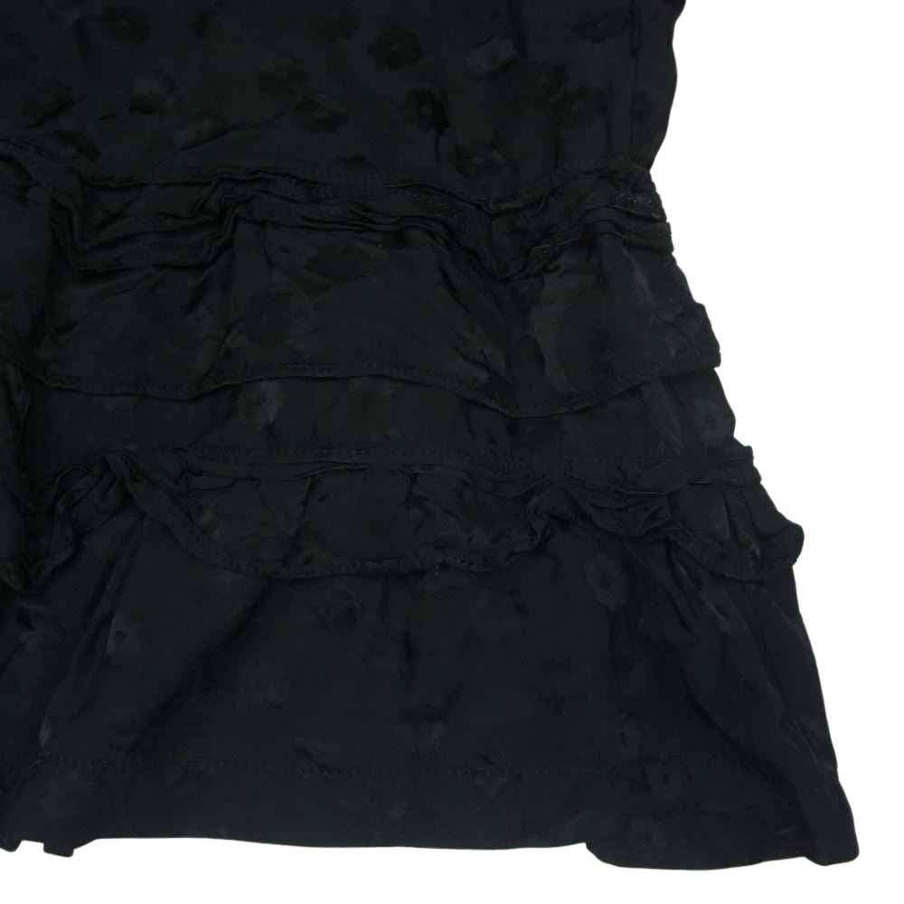 tricot COMME des GARCONS トリココムデギャルソン AD2006 TR-A012 フラワードット柄 レーヨン フリル ワンピース ブラック系【中古】