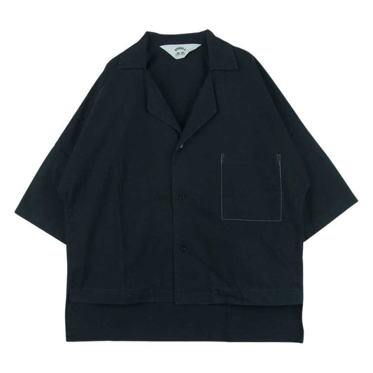 SUNSEA サンシー Fried Shrimp Shirt オープンカラー 半袖 シャツ コットン ブラック系 サイズ表記なし【中古】