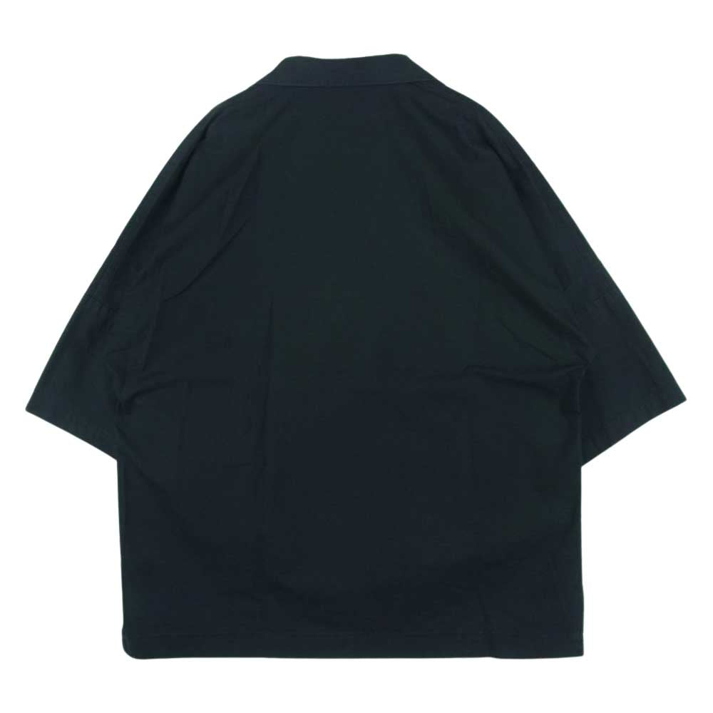 SUNSEA サンシー Fried Shrimp Shirt オープンカラー 半袖 シャツ コットン ブラック系 サイズ表記なし【中古】