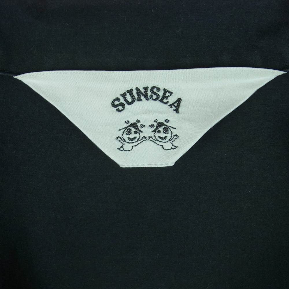 SUNSEA サンシー Fried Shrimp Shirt オープンカラー 半袖 シャツ コットン ブラック系 サイズ表記なし【中古】