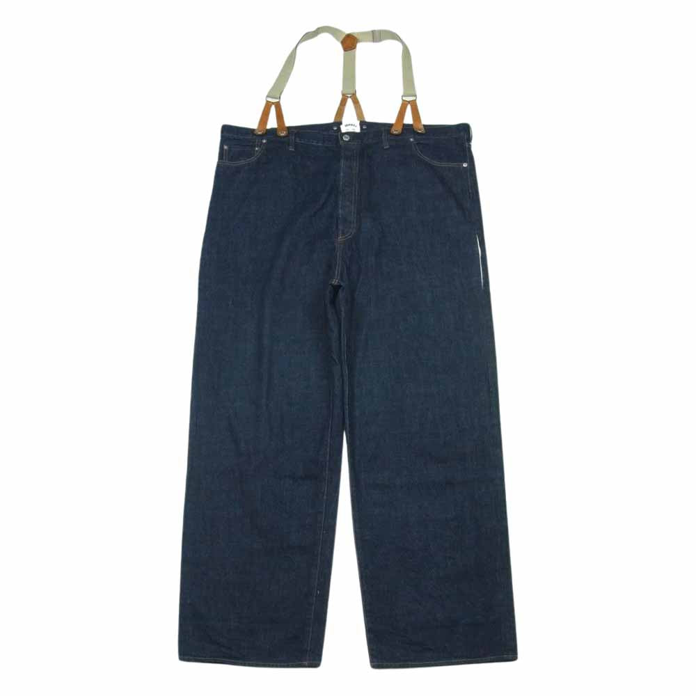SUNSEA サンシー 11SS SNS-11S49 BIG DENIM PANTS サスペンダー ビッグ デニム パンツ インディゴブルー系 F【中古】
