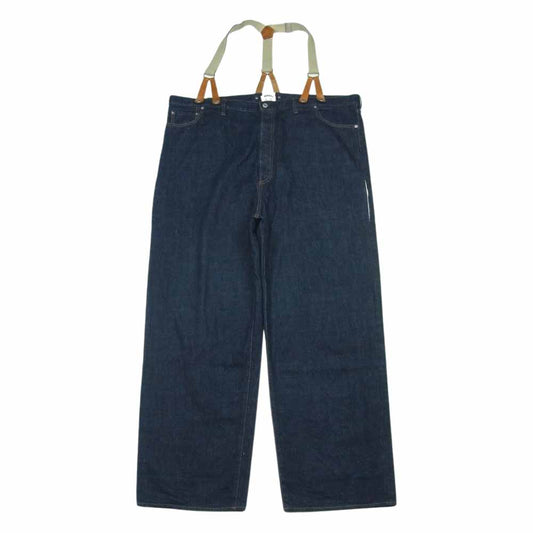 SUNSEA サンシー 11SS SNS-11S49 BIG DENIM PANTS サスペンダー ビッグ デニム パンツ インディゴブルー系 F【中古】