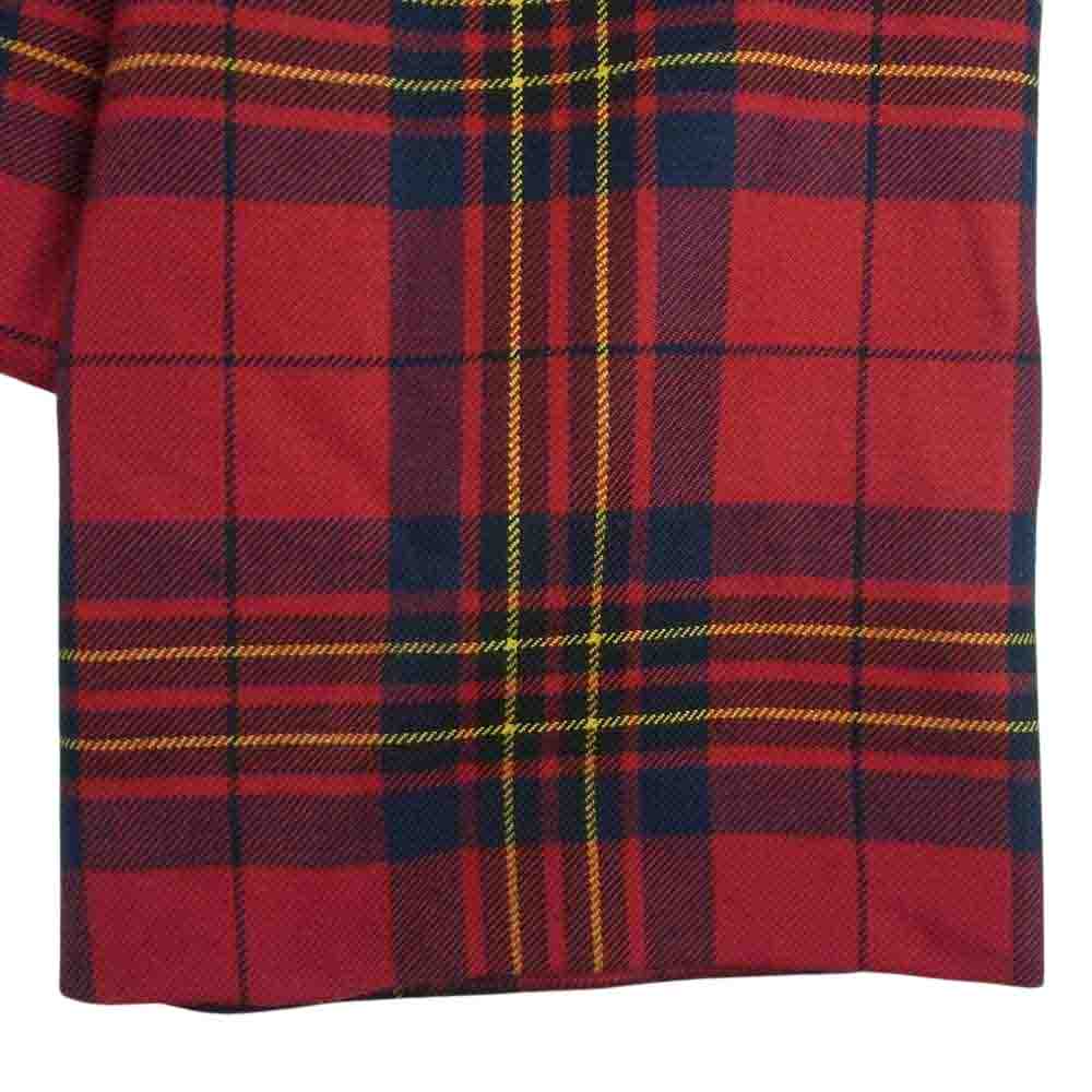 COMME des GARCONS HOMME PLUS コムデギャルソンオムプリュス 14AW PN-P079 Holy(Hole)Jacket期 タータンチェック クロップド サルエル パンツ レッド系 XS【美品】【中古】