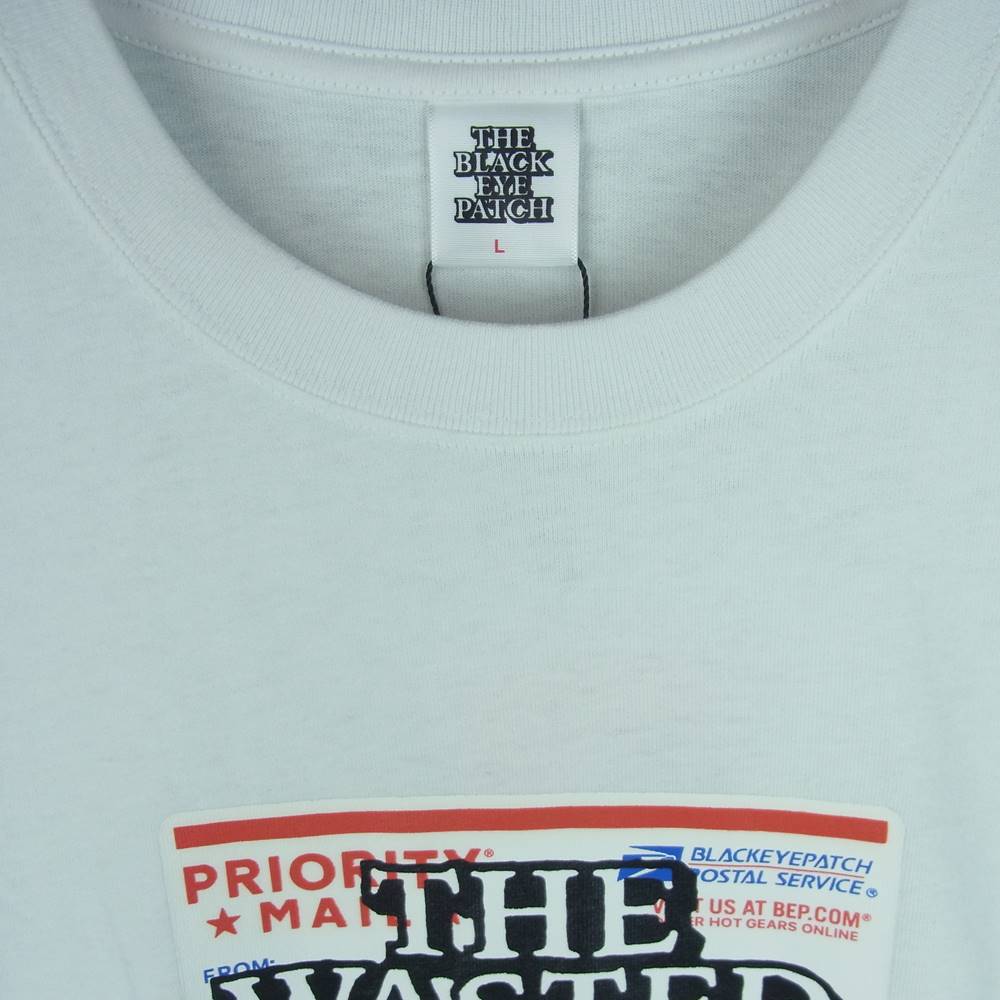 ブラックアイパッチ 21SS BEPSS21EI2 Wasted Youth ウェステッドユース PRIORITY LABEL TEE 半袖 Tシャツ ホワイト系 L【新古品】【未使用】【中古】