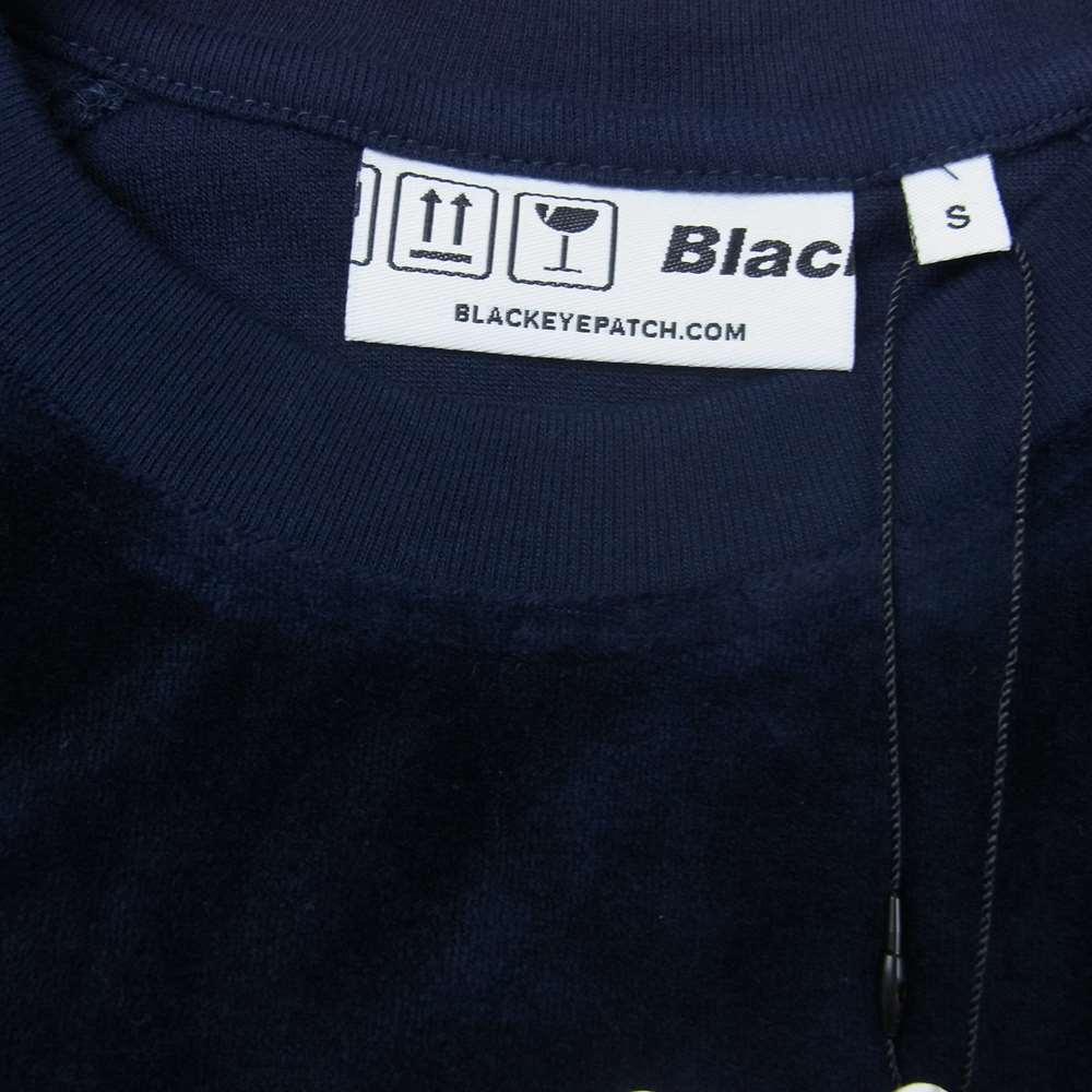 ブラックアイパッチ 21AW BEPFW21 TP06 B Emblem Piping Velour Crew ベロア プルオーバー クルーネック ネイビー系 S【新古品】【未使用】【中古】