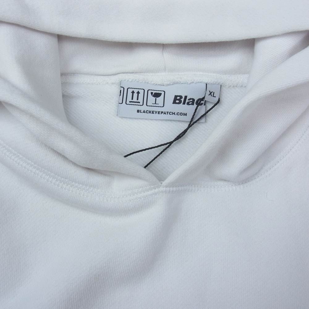 ブラックアイパッチ 21SS BEPSS21EI 119 ×wasted youth ウェイステッドユース Label Hoodie ラベル フーディ パーカー ホワイト系 XL【新古品】【未使用】【中古】