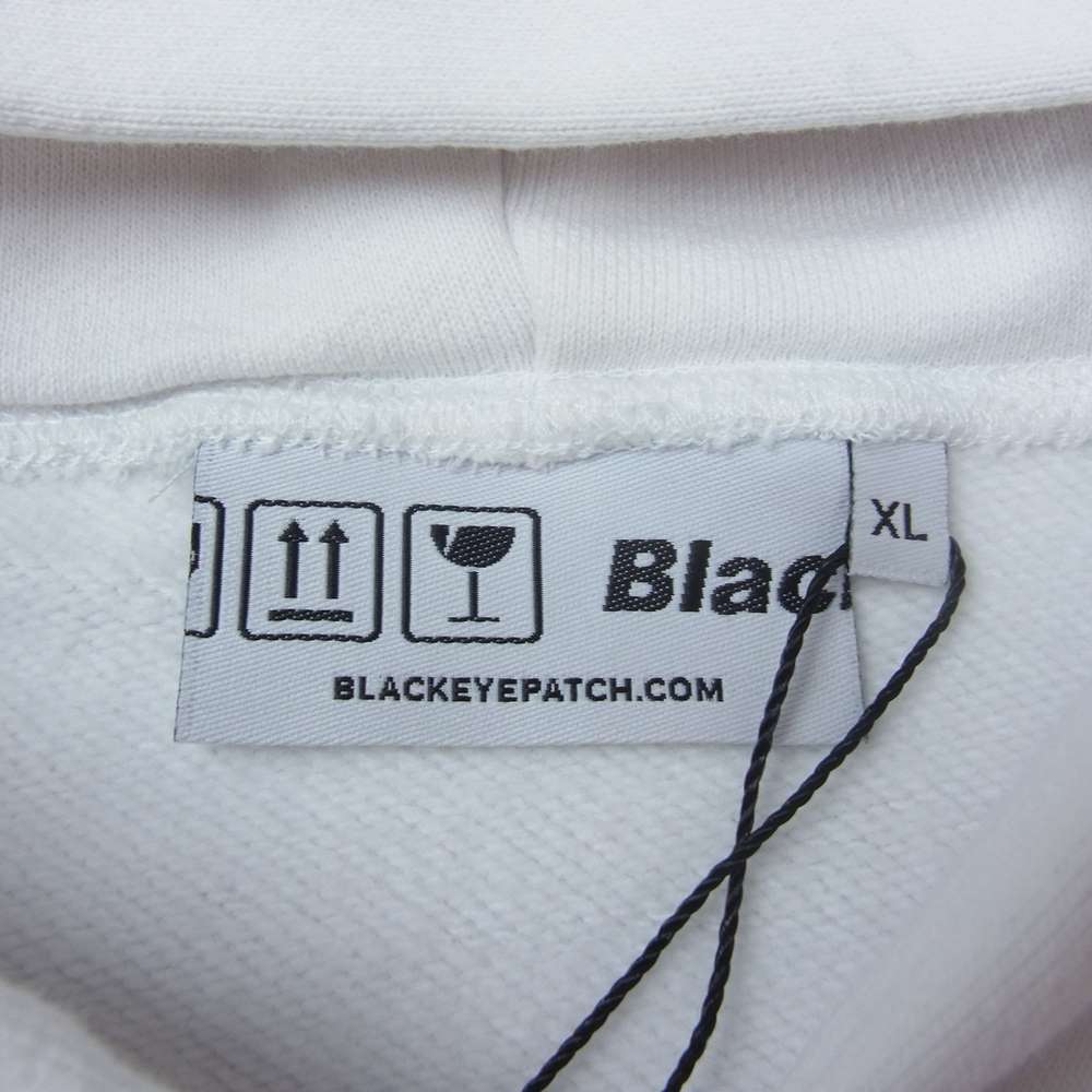 ブラックアイパッチ 21SS BEPSS21EI 119 ×wasted youth ウェイステッドユース Label Hoodie ラベル フーディ パーカー ホワイト系 XL【新古品】【未使用】【中古】