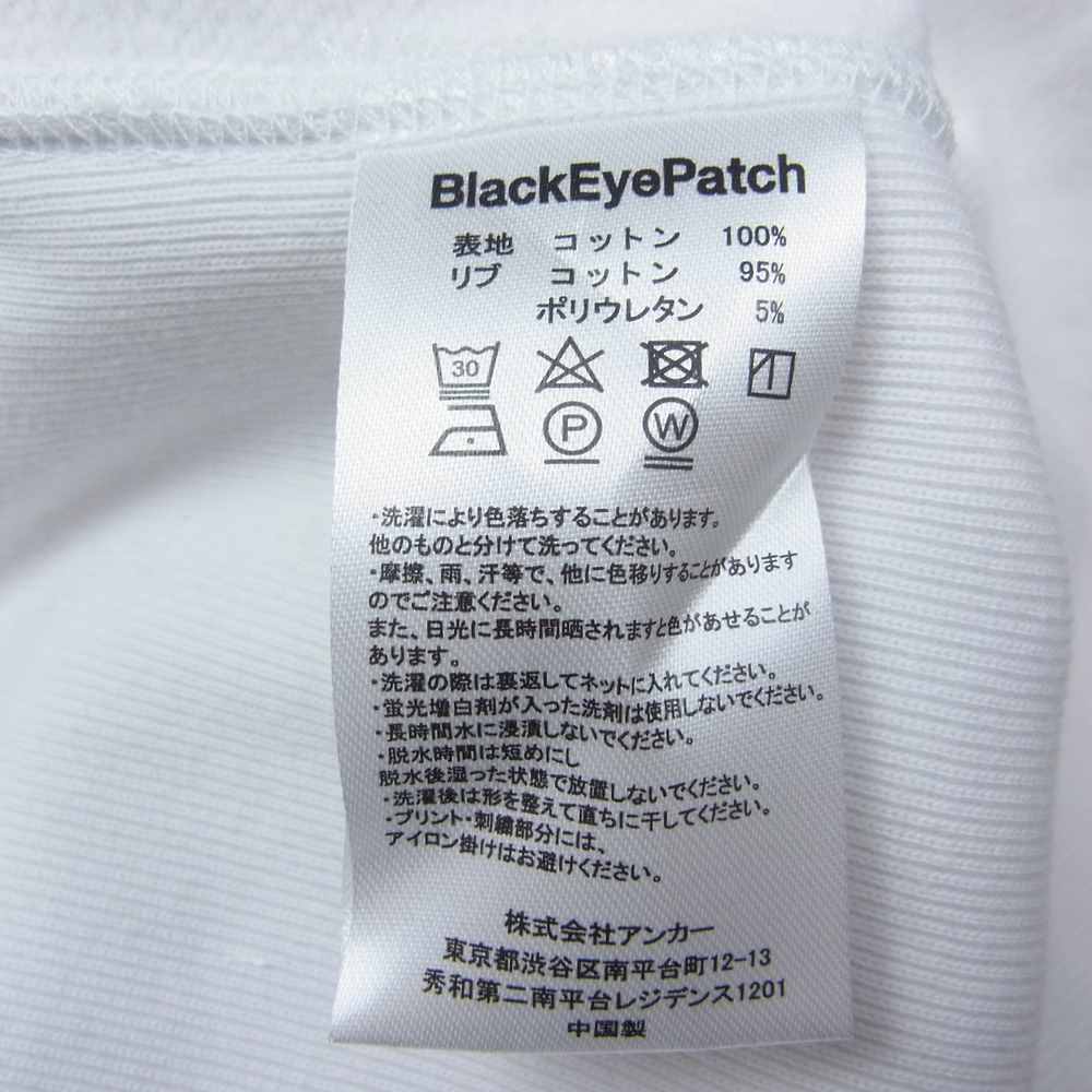 ブラックアイパッチ 21SS BEPSS21EI 119 ×wasted youth ウェイステッドユース Label Hoodie ラベル フーディ パーカー ホワイト系 XL【新古品】【未使用】【中古】