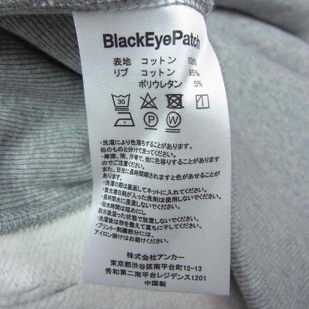 ブラックアイパッチ 21SS BEPSS21TP05 LOGO HOODED PARKA SECT UNO HOODIE セクト ウノ フーディ パーカー グレー系 XL【新古品】【未使用】【中古】