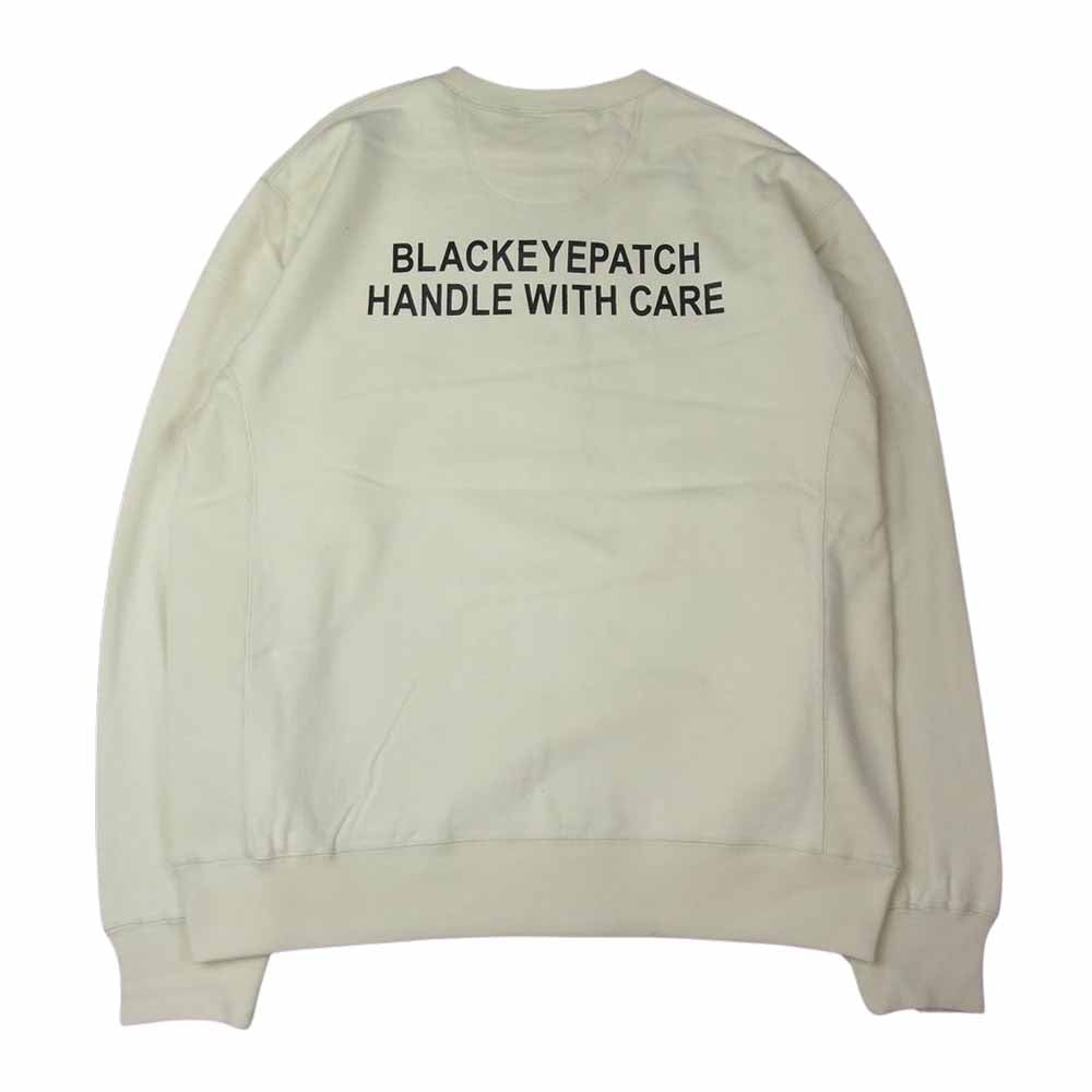 ブラックアイパッチ 21SS BEPSS21TP16  HANDLE WITH CARE CREW SWEAT クルー スウェット オフホワイト系 M【新古品】【未使用】【中古】