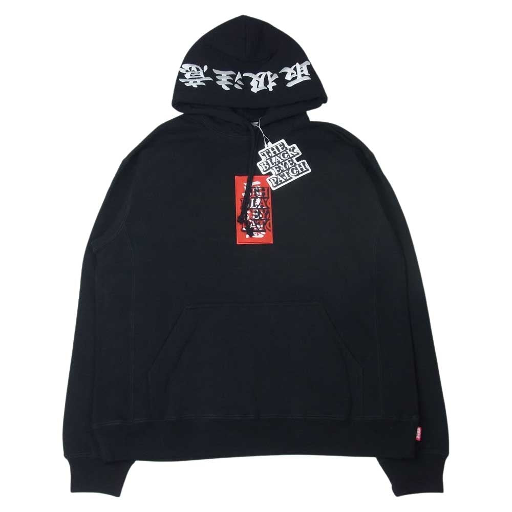 ブラックアイパッチ 21AW BEPFW21TP26 HANDLE WITH CARE LABEL HOODIE  ハンドル ウィズ ケア ラベル フーディー スエットパーカー ブラック系 L【新古品】【未使用】【中古】