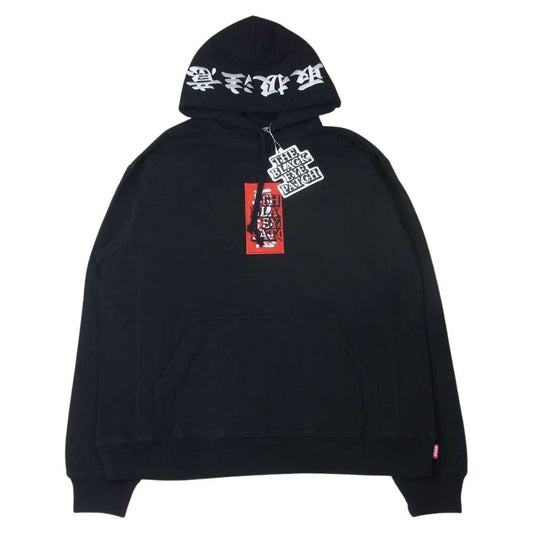 ブラックアイパッチ 21AW BEPFW21TP26 HANDLE WITH CARE LABEL HOODIE  ハンドル ウィズ ケア ラベル フーディー スエットパーカー ブラック系 L【新古品】【未使用】【中古】
